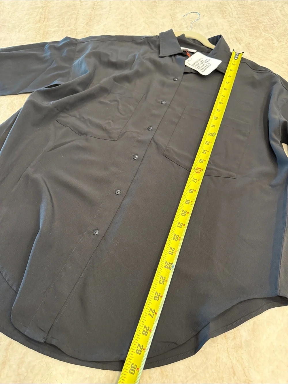 Topshop Black Women’s  Long-Sleeve Button-Down Shirt